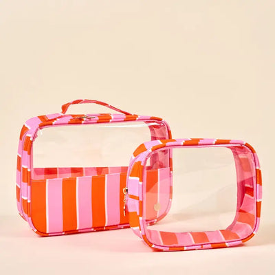 Clearly Chic-Sicily Stripes Cosmetic Bag Set