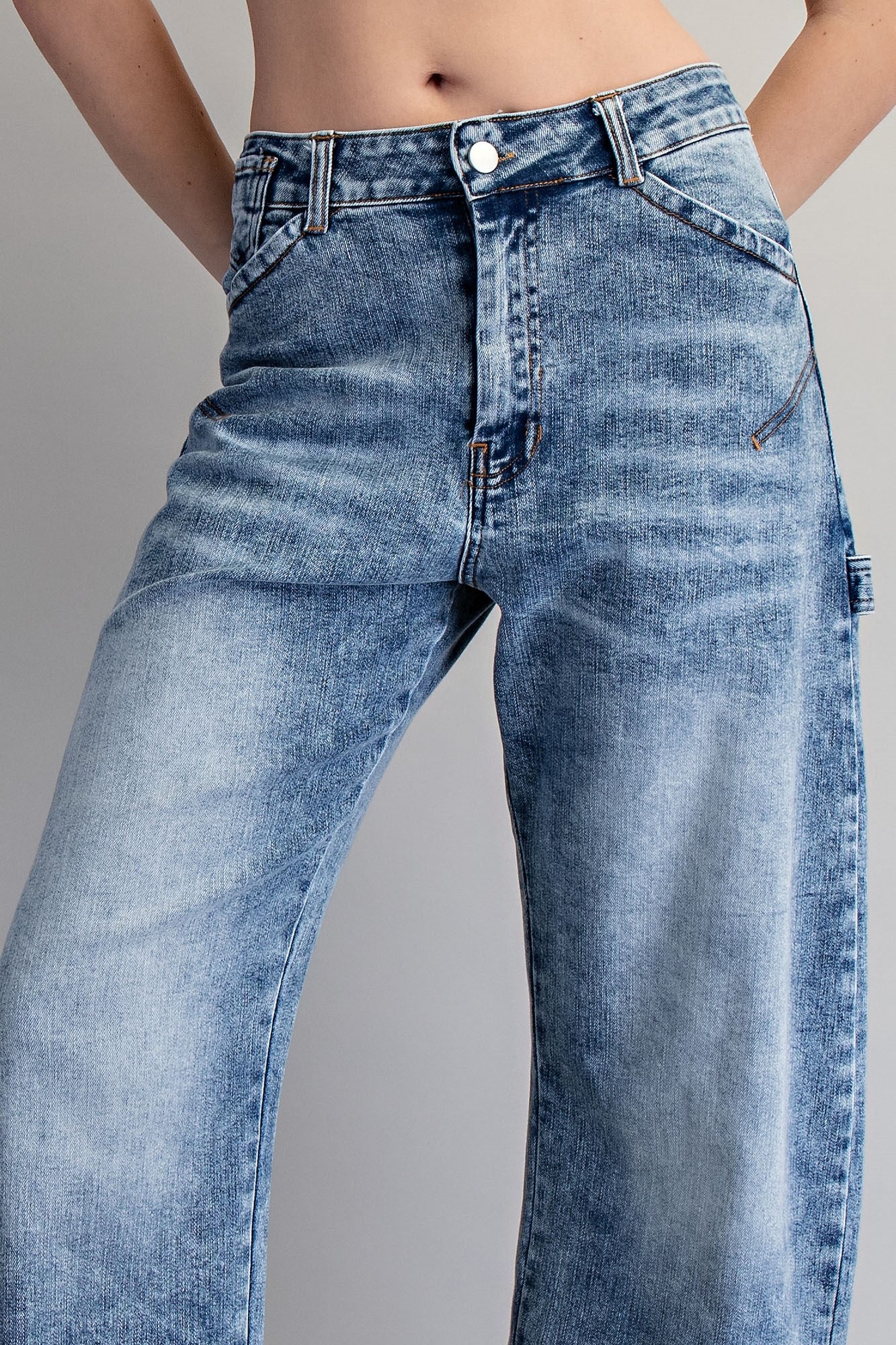 Zipper Front Rolled Up Hem Pants for Women