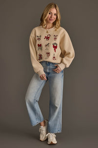 Merry & Bright Embroidered Sweatshirt