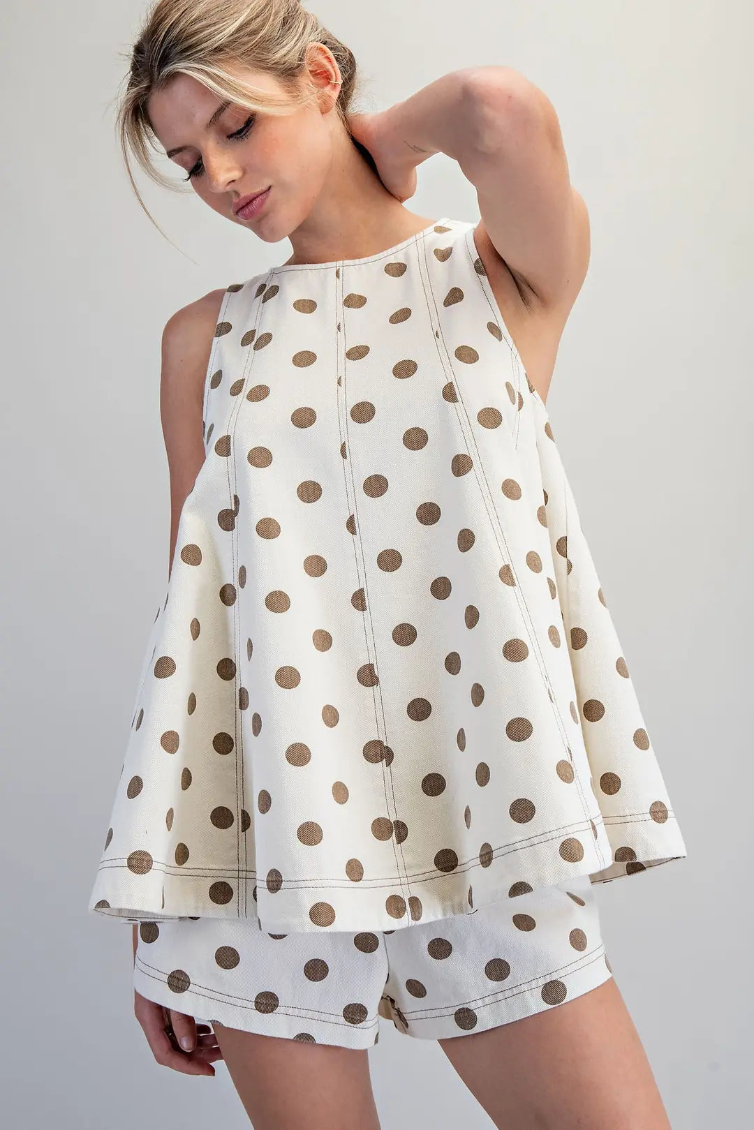 Mineral Washed Polka Dot Top & Bottom*Sold Separately