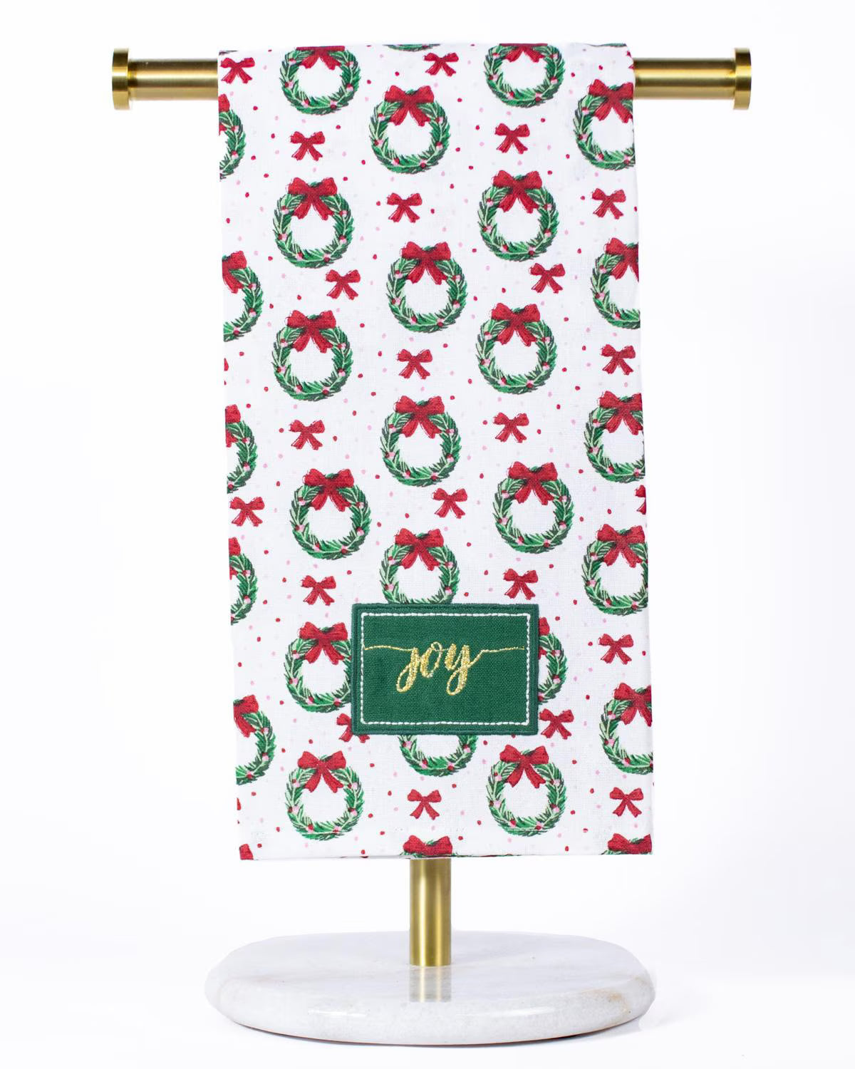 Joy Clara Wreath Hand Towel White/Green/Red - 20x28