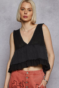 Open Weave Tank Top by P O L