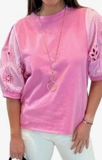 Fate Baby Pink Puff Sleeve Top