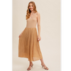 Scoop Neck Pleated Skirt Tank Dress