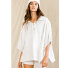 Oversized Drawstring Tie Sleeves Solid Top