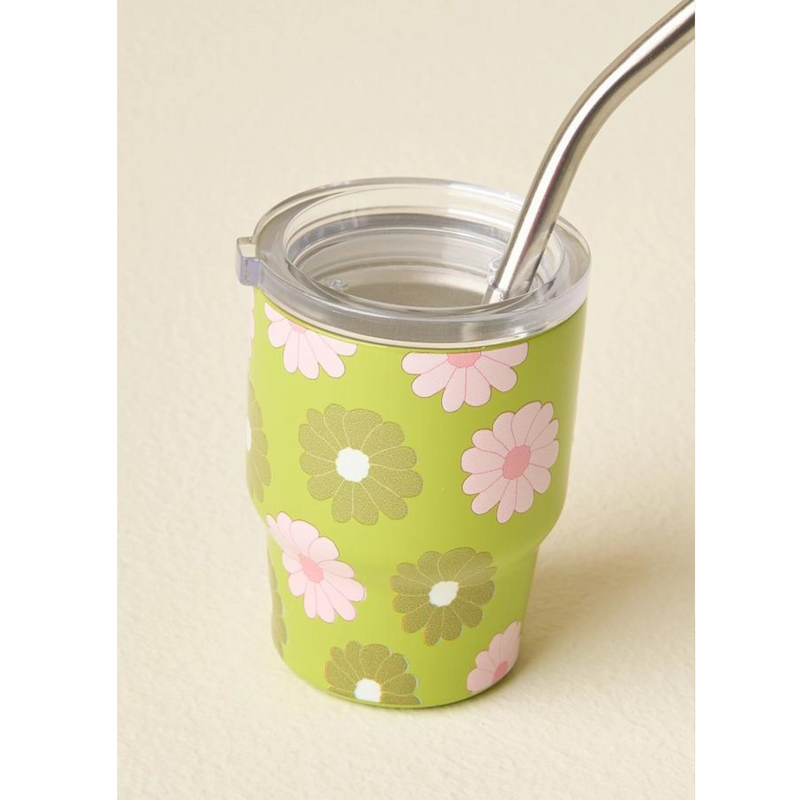 Tumbler Shot Glass With Metal Straw