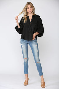 Puff Sleeve Button Down Shirt