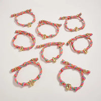 Multicolor Rope Initial Bracelet with Gold Letter Charm