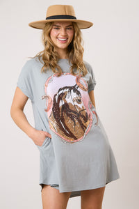 Fantastic Fawn Sequin Horse Mini Dress