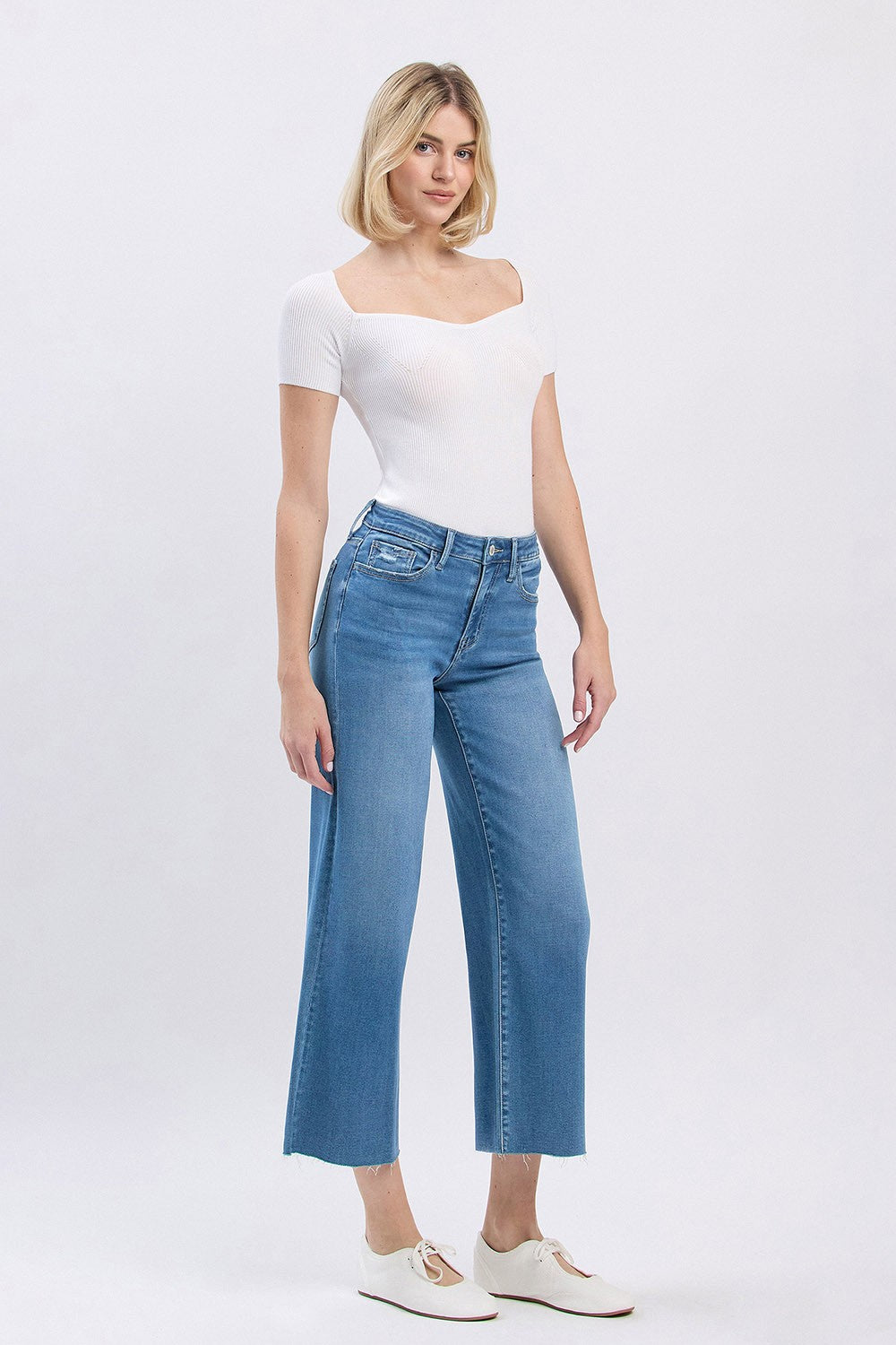 Blue Skies Crop Jeans by Vervet
