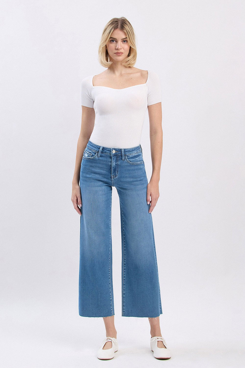 Blue Skies Crop Jeans by Vervet