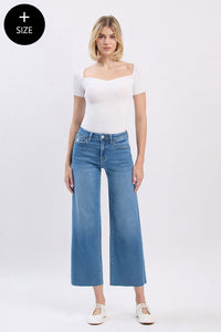 Curvy Blue Skies Crop Jeans by Vervet