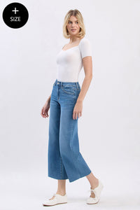 Curvy Blue Skies Crop Jeans by Vervet