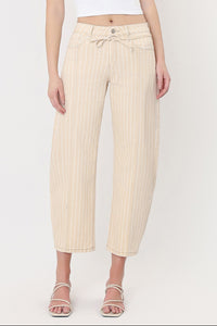 Harbor Stripe Barrel Jeans