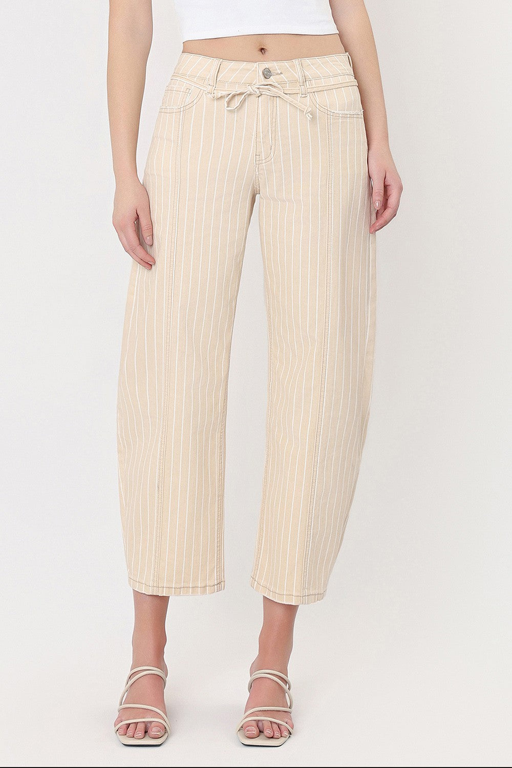 Harbor Stripe Barrel Jeans