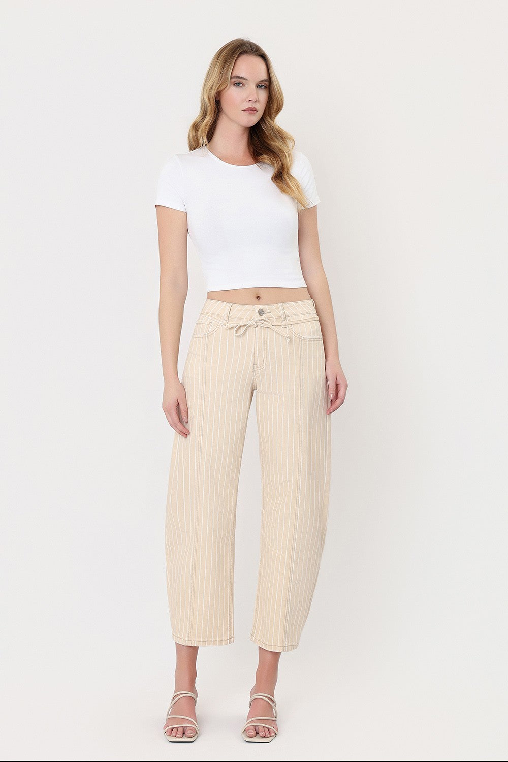 Harbor Stripe Barrel Jeans