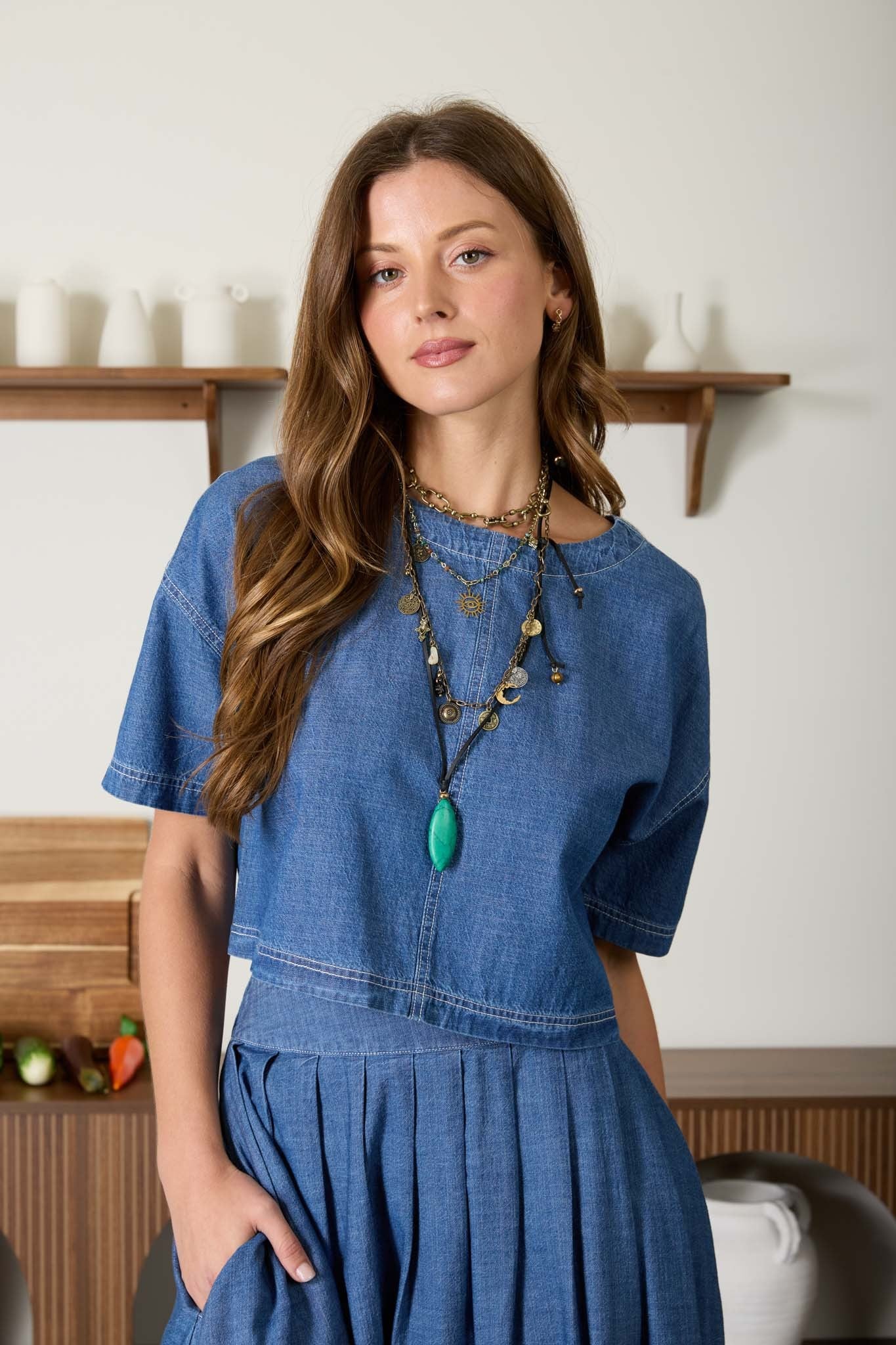 Denim Days Cropped Top
