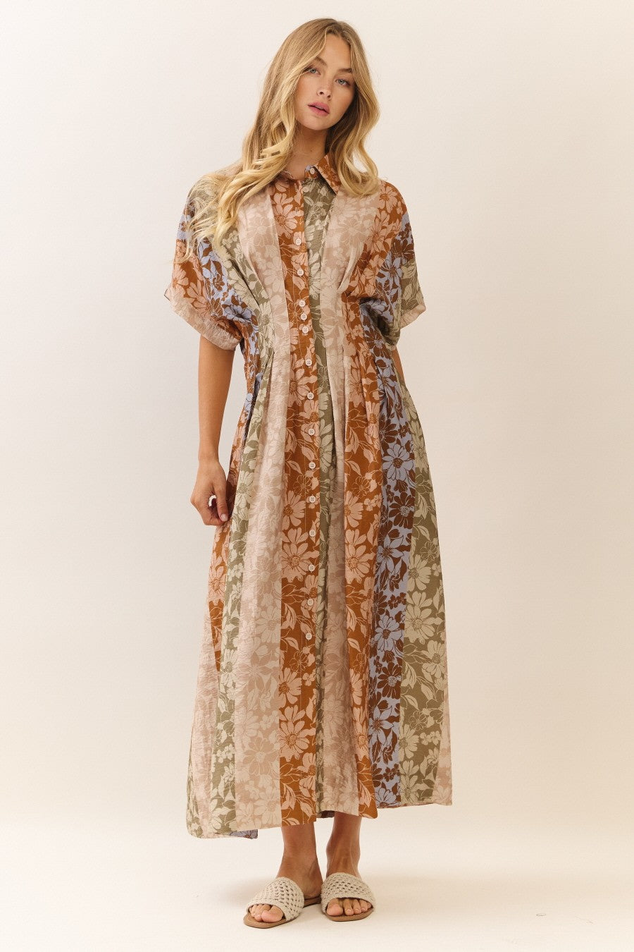 Blooming Daydream Button Midi Dress