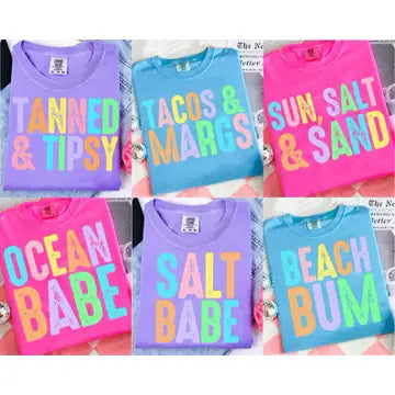 Beach Graphic Tees (Ocean Babe & Beach Bum)