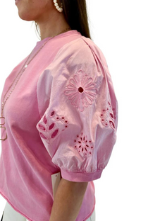 Fate Baby Pink Puff Sleeve Top