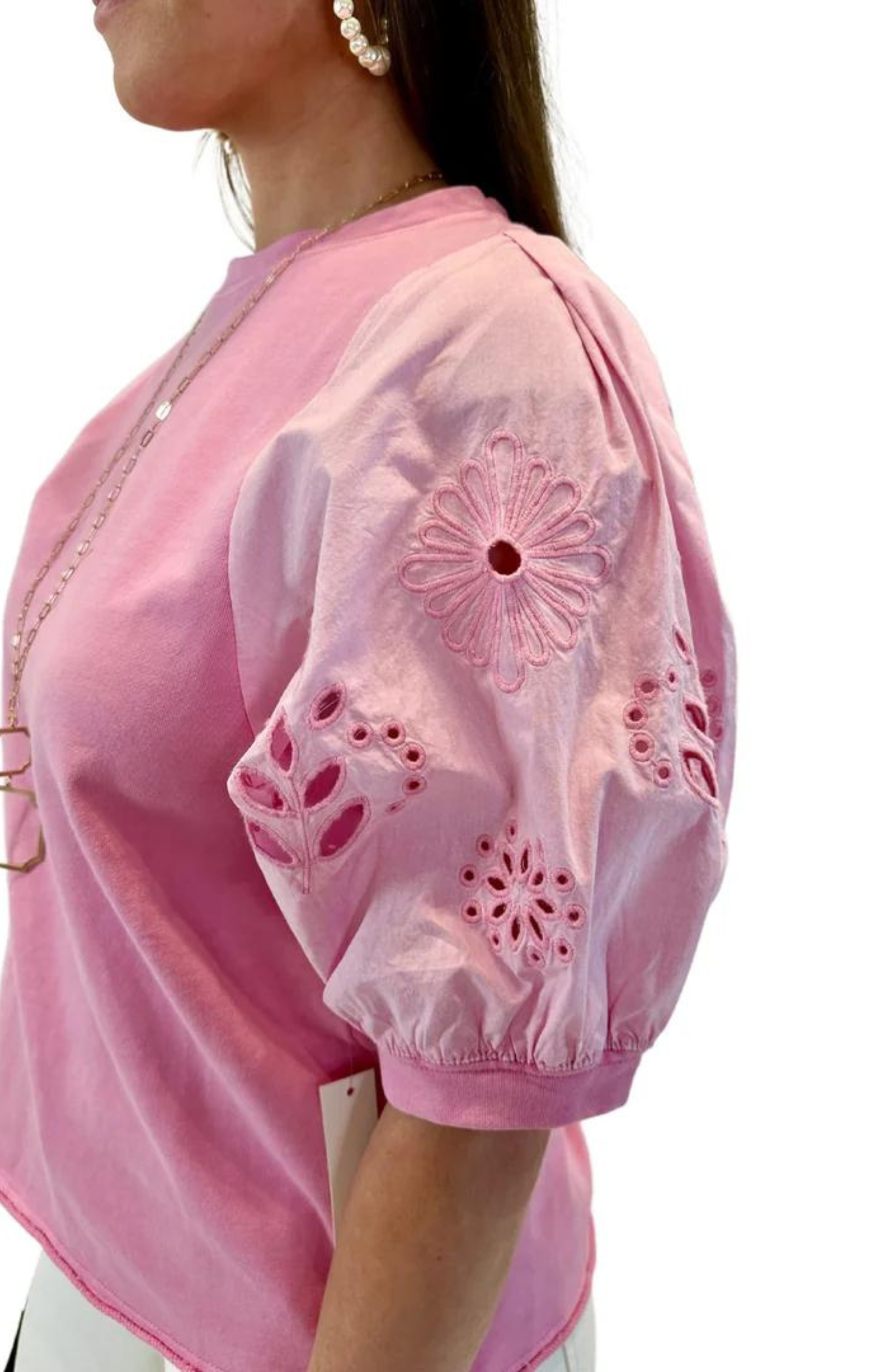 Fate Baby Pink Puff Sleeve Top