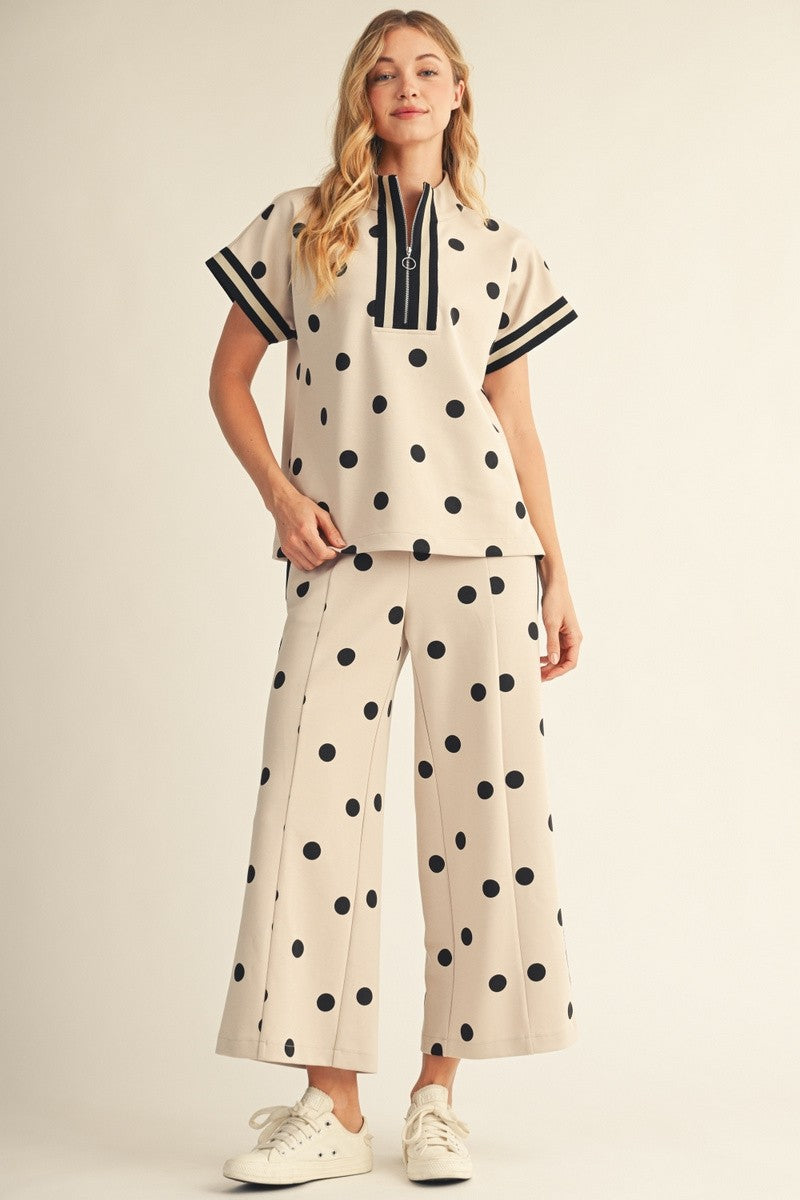 Classic Charm Polka Dot Wide Leg Pants