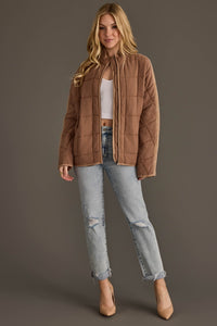 Cozy in Tan Quilted Jacket