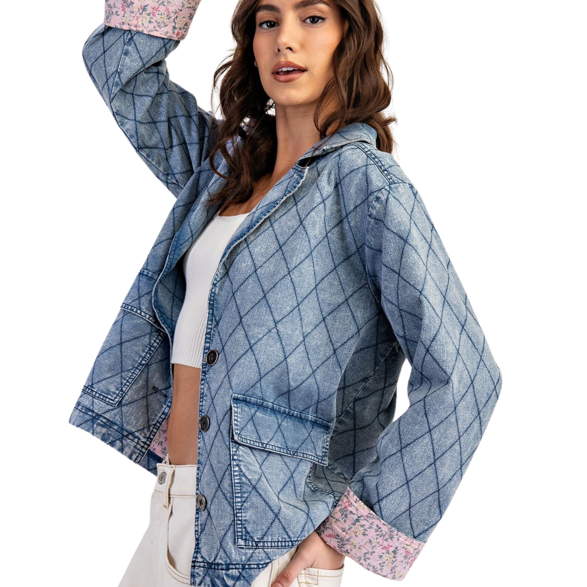 Touch of Pink Denim Jacket*Final Sale