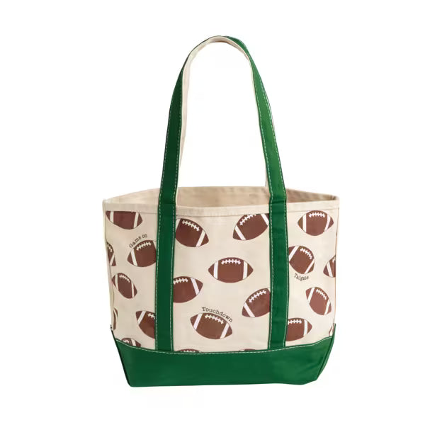 Mudpie Football Canvas Tote