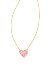 Bubble Gum Pink Ari Heart Short Pendant Necklace