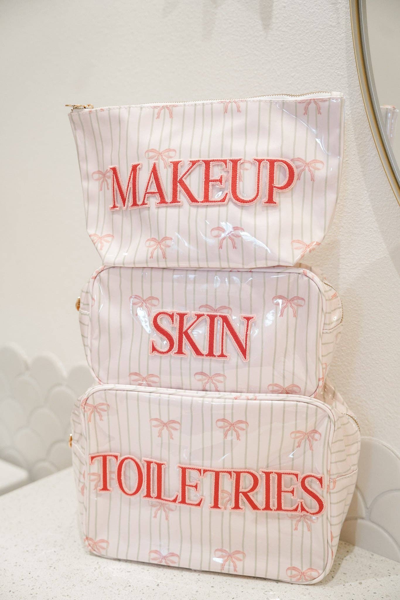 Makeup - Pink Ribbons Clear Coat Bag