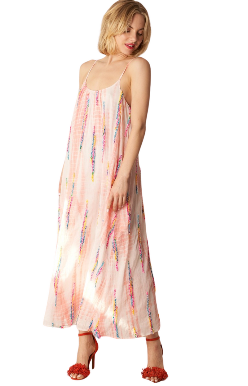 Multicolor Tie-dye Cami Maxi Dress