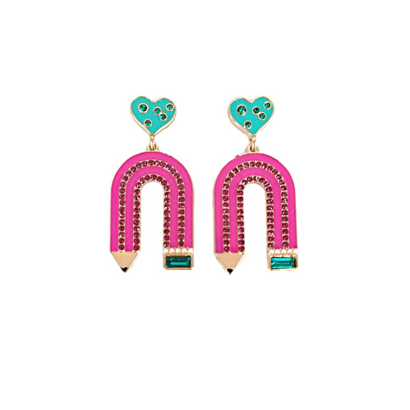 Pink Teacher Earrings