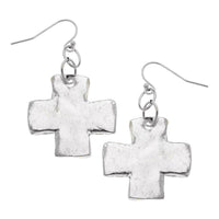 Silver Cross Earrings by Susan Shaw