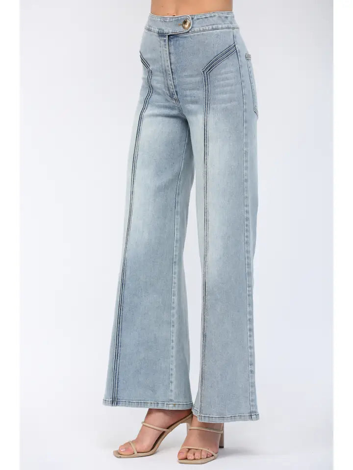 High Waisted Wide Leg Jean