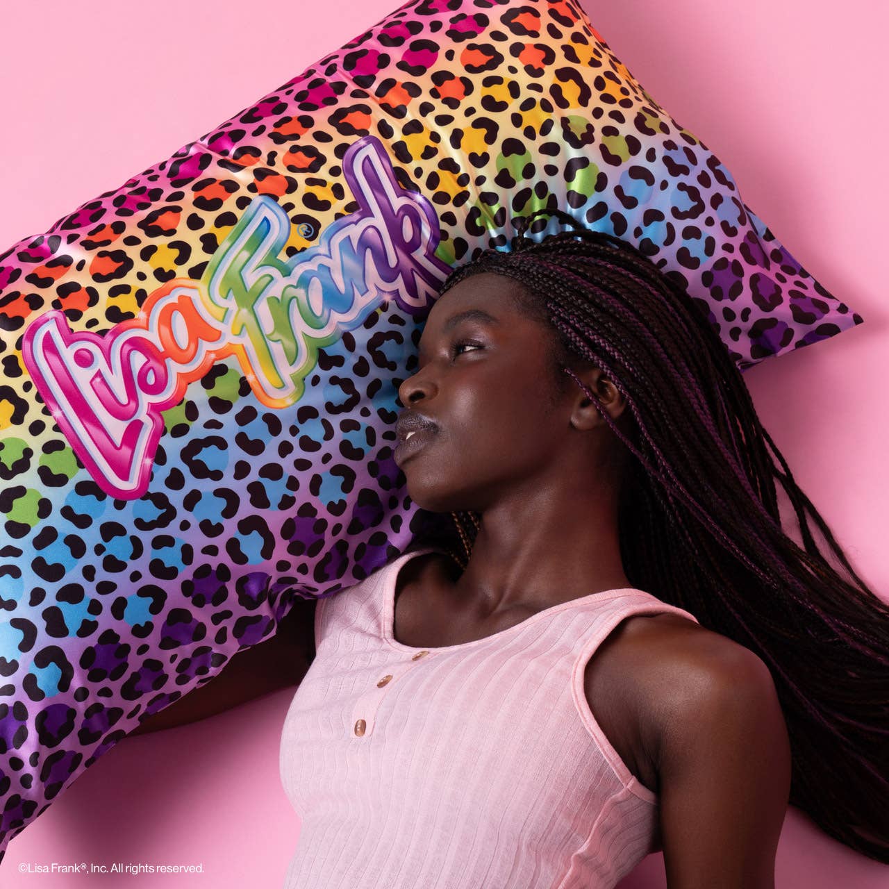 Lisa Frank Leopard Standard Satin Pillowcase by Kitsch