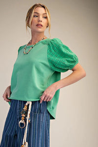 Eyelit Embroidered Short Sleeve Top