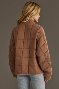Cozy in Tan Quilted Jacket