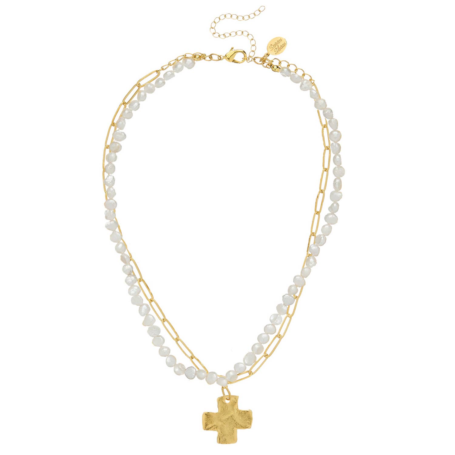 Susan Shaw Cross Piper Paperclip Necklace