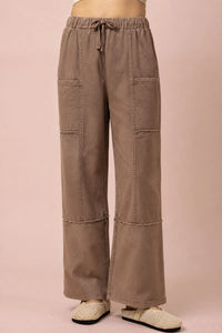 Mineral Washed Wide Leg Pants