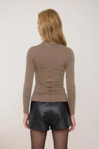 Coffee and Cream Ruched Top*Final Sale