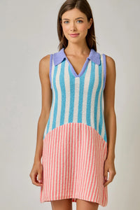 Mixed Stripe Color Block Dress