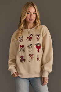 Merry & Bright Embroidered Sweatshirt