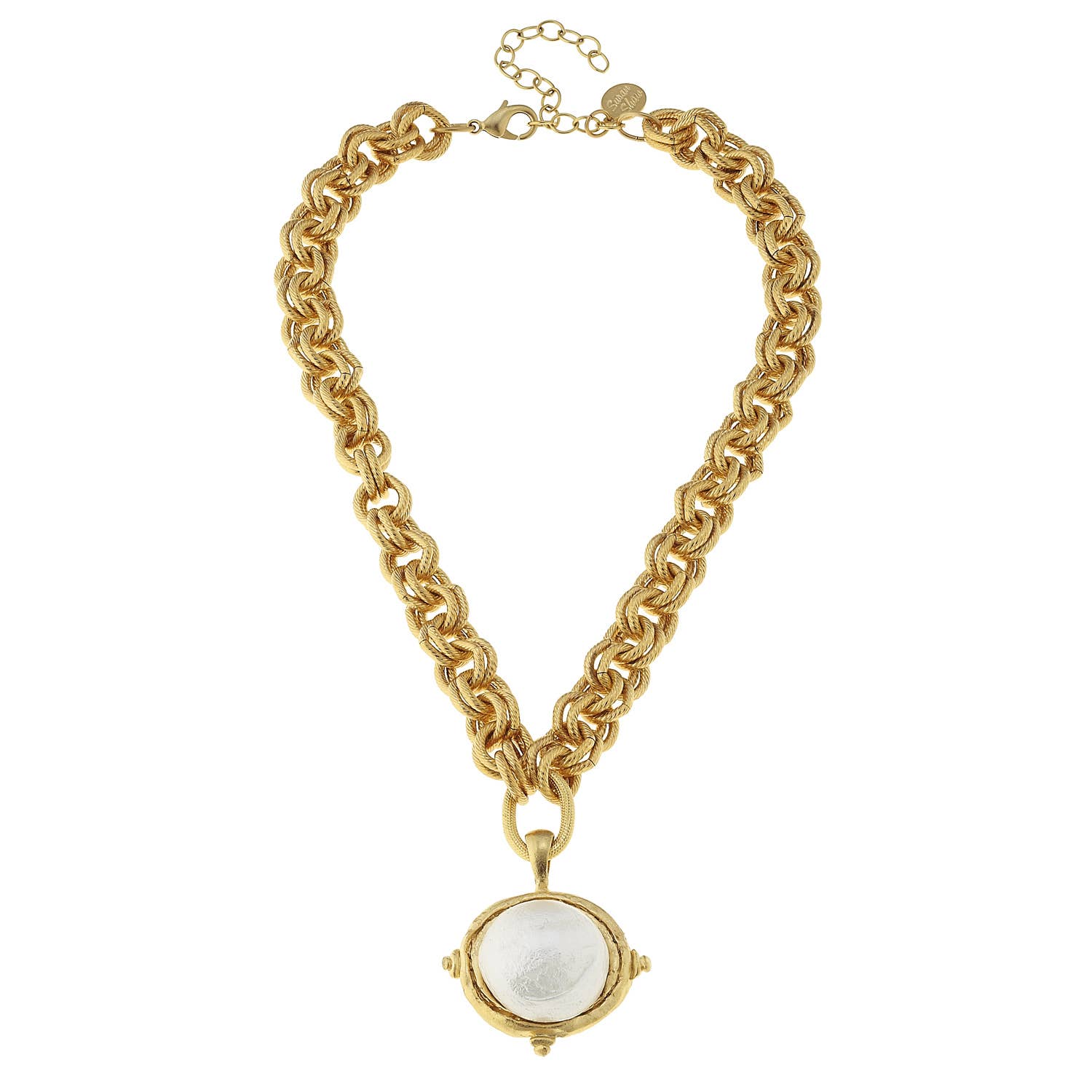Gold Chain Necklace with Cotton Pearl by Susan Shaw