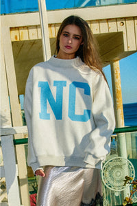 Carolina Print Reversible Mock-Neck Sweatshirt