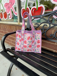 Quilted Floral Mini Tote