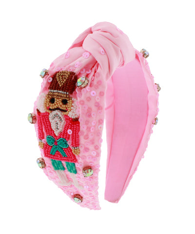 Christmas Jeweled Top Knotted Headband