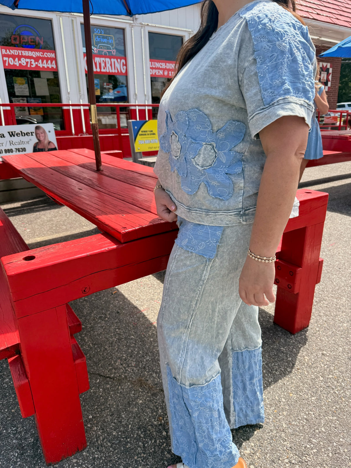 Mineral Washed Floral Denim Tops & Pants *Items Sold Separately *Final Sale*