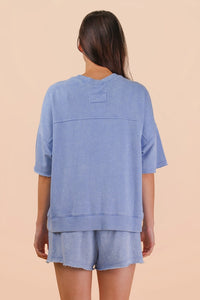 Mineral Washed Knit Casual Top & Shorts