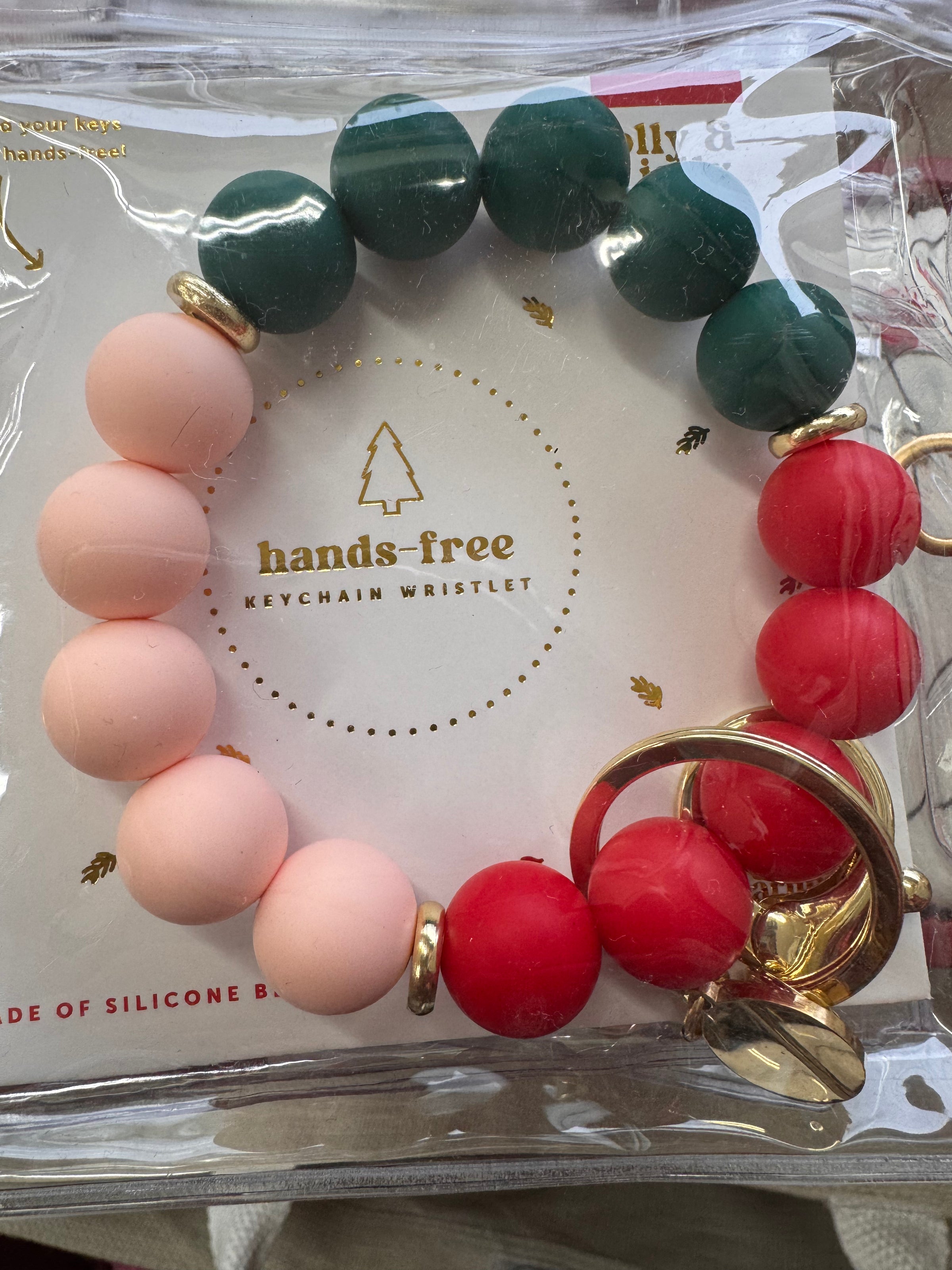 Holly Jolly Keychain Wristlet